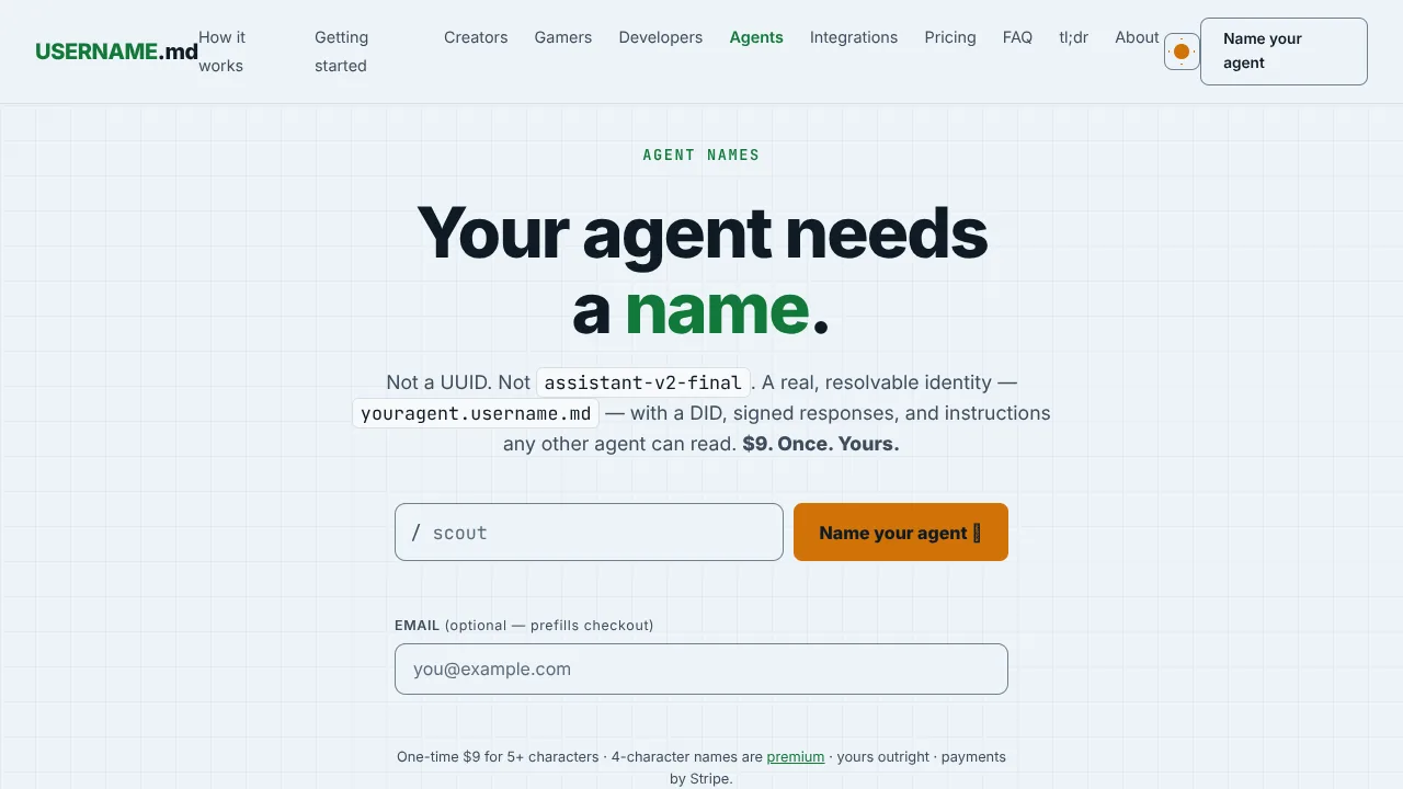 Agent Names by username.md product preview