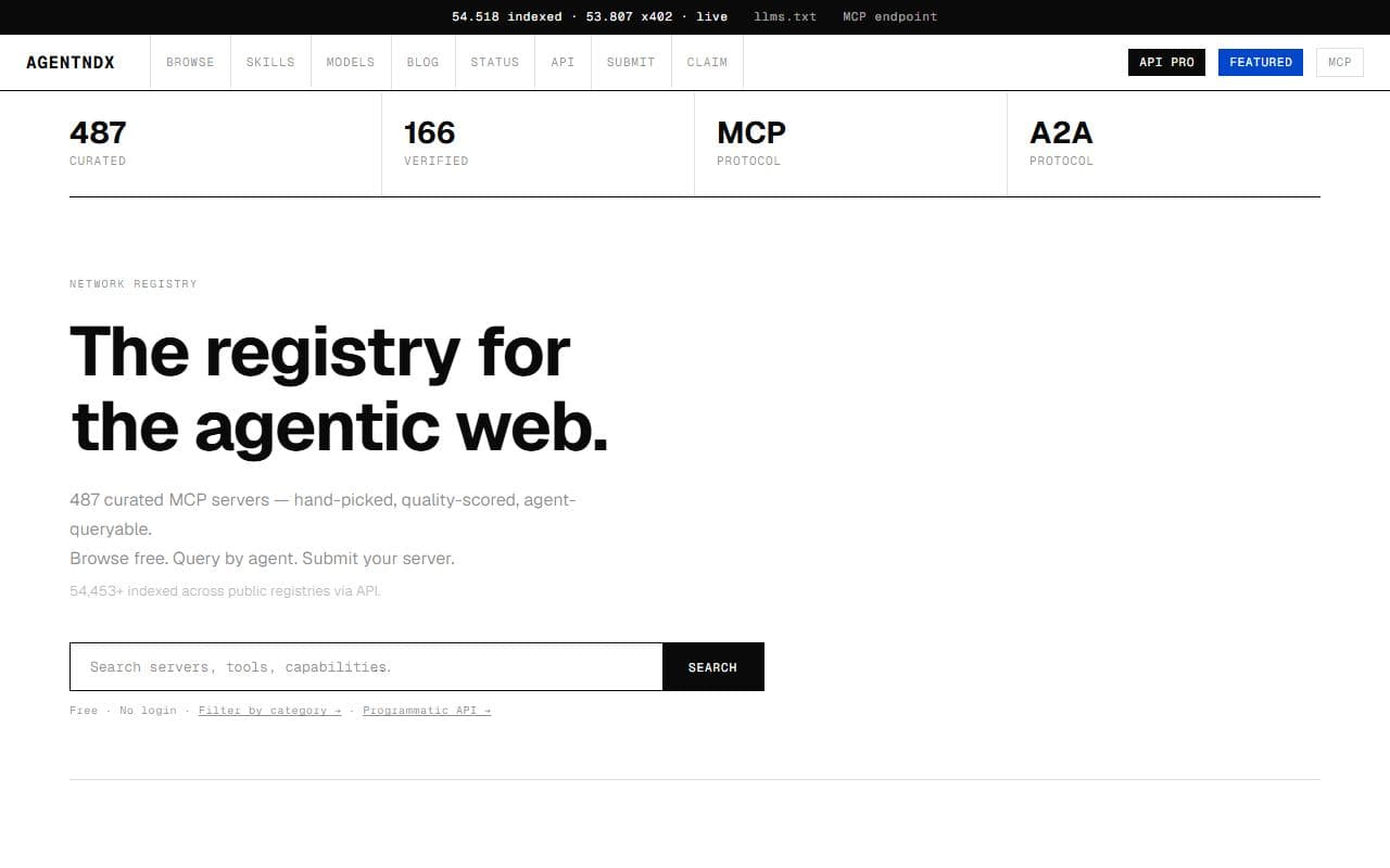 Screenshot of AgentNDX - COMMUNITY tool built with OpenClaw