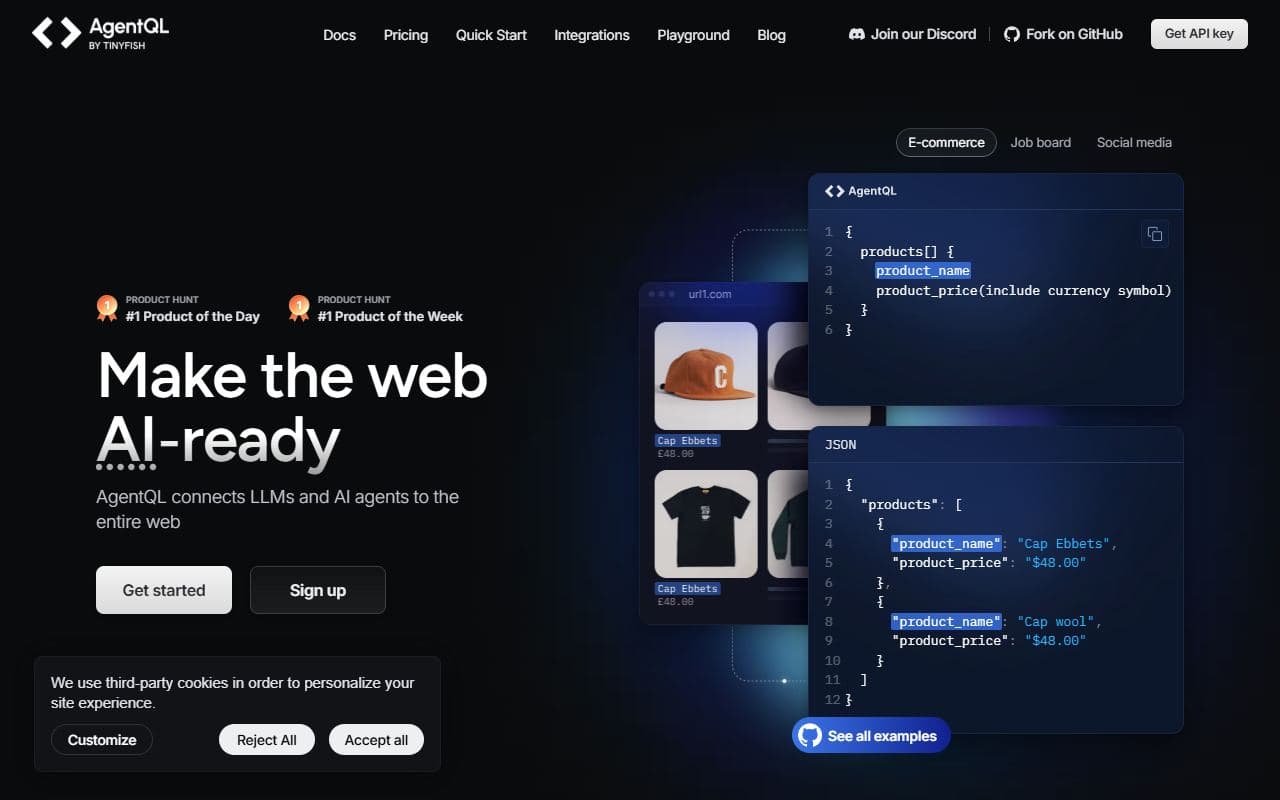 Screenshot of AgentQL - AUTOMATION tool built with OpenClaw