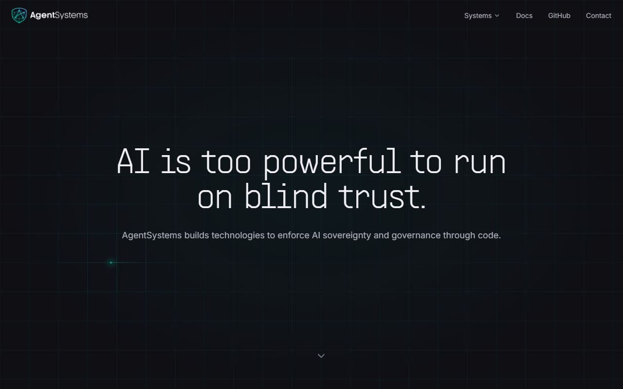 Screenshot of AgentSystems - COMMUNITY tool built with OpenClaw