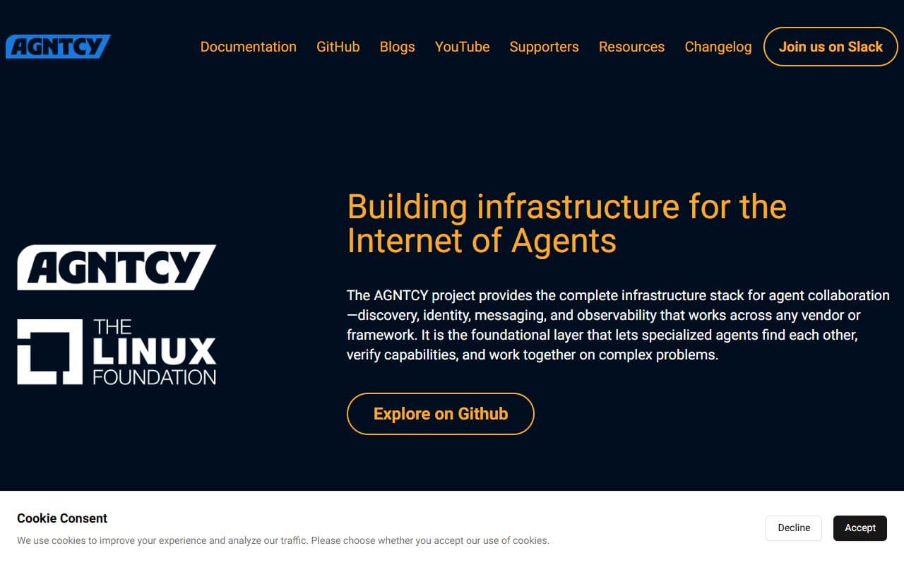 Screenshot of AGNTCY - DOCS tool built with OpenClaw