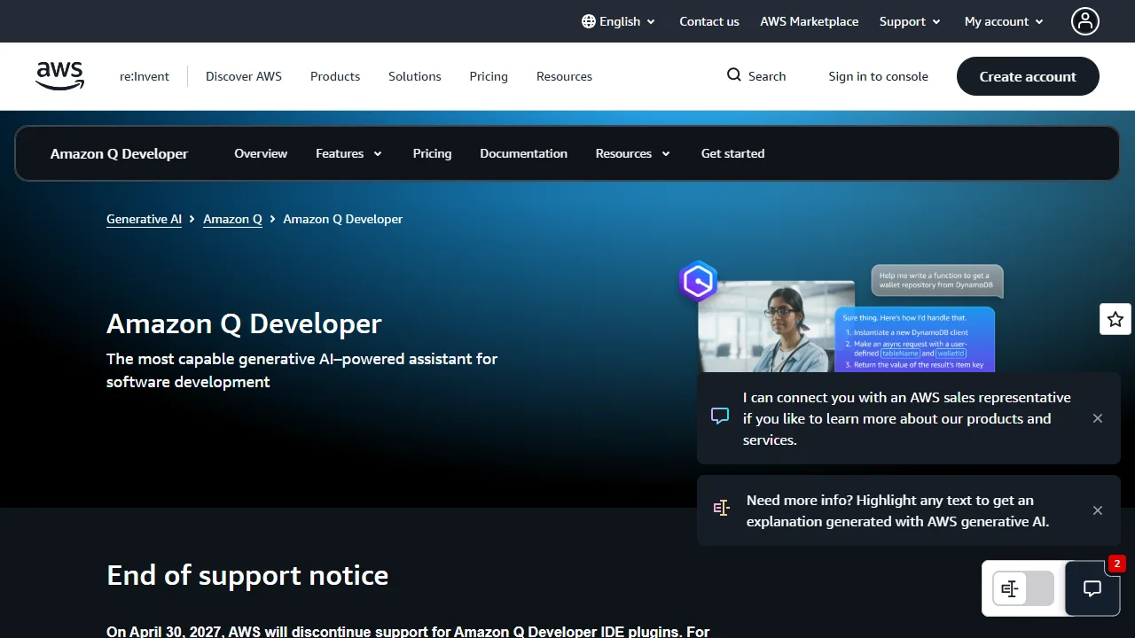 Amazon Q Developer preview