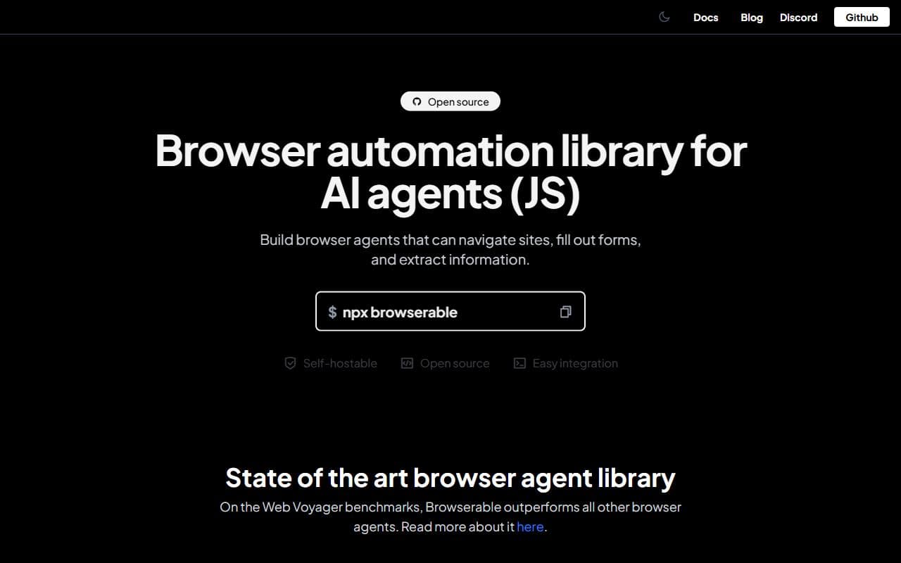 Screenshot of Browserable - AUTOMATION tool built with OpenClaw
