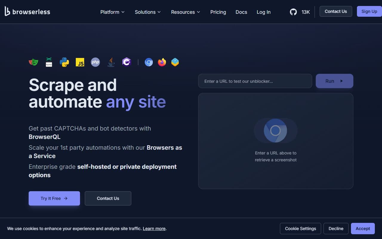 Screenshot of Browserless - INTEGRATION tool built with OpenClaw
