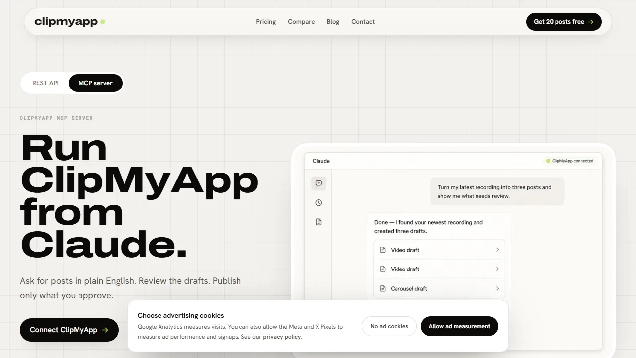 ClipMyApp MCP preview