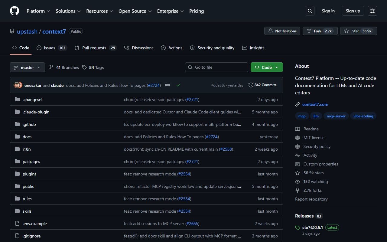 Screenshot of Context7 - INTEGRATION tool built with OpenClaw