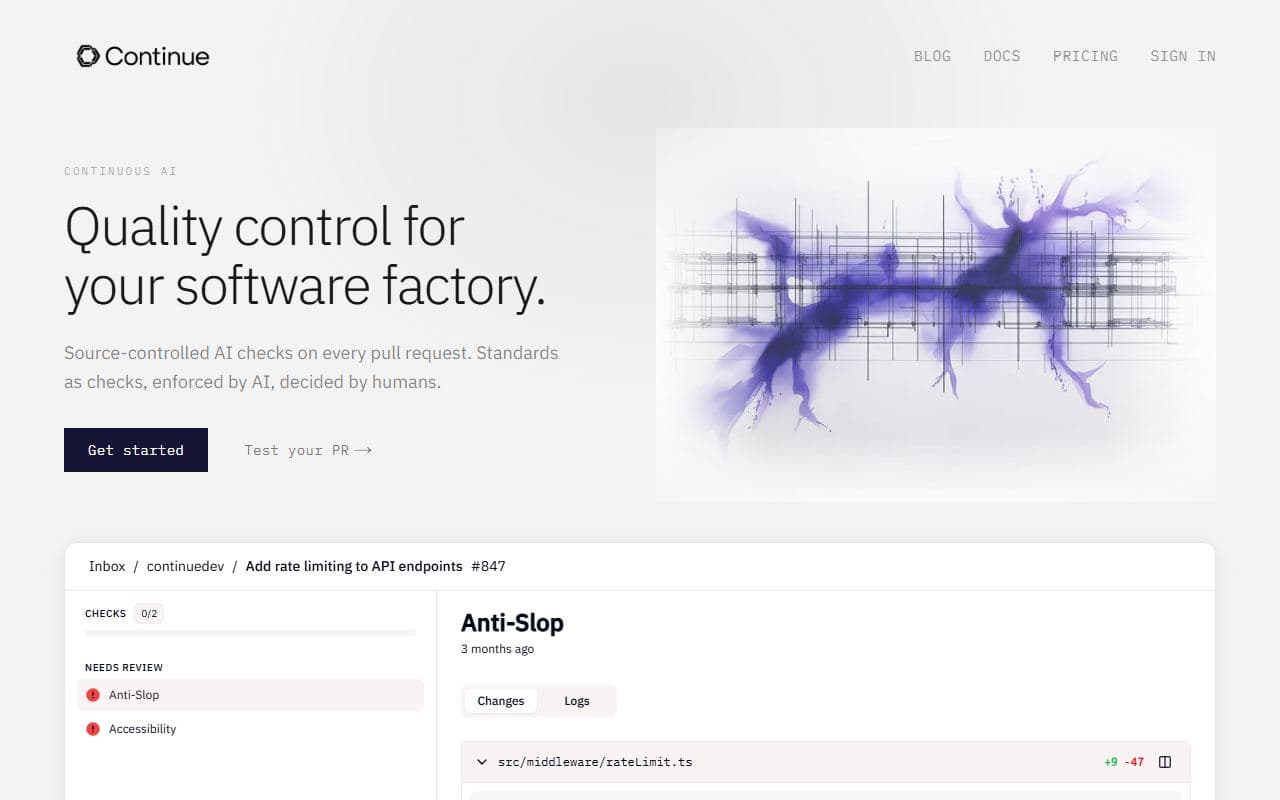 Screenshot of Continue - PRODUCTIVITY tool built with OpenClaw