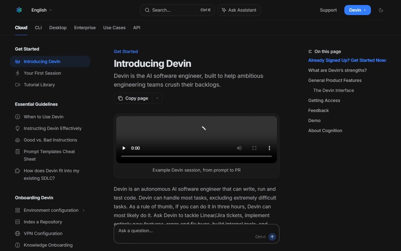Screenshot of Devin - PRODUCTIVITY tool built with OpenClaw