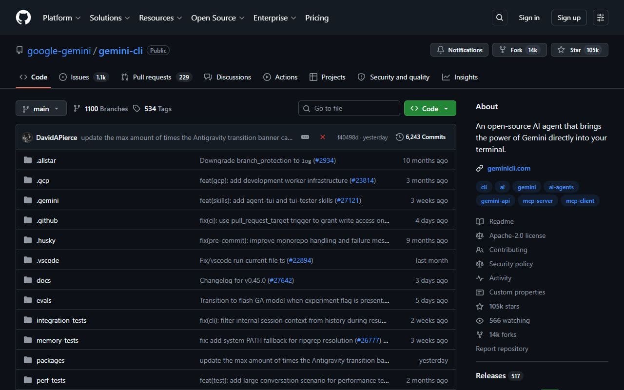 Screenshot of Gemini CLI - PRODUCTIVITY tool built with OpenClaw