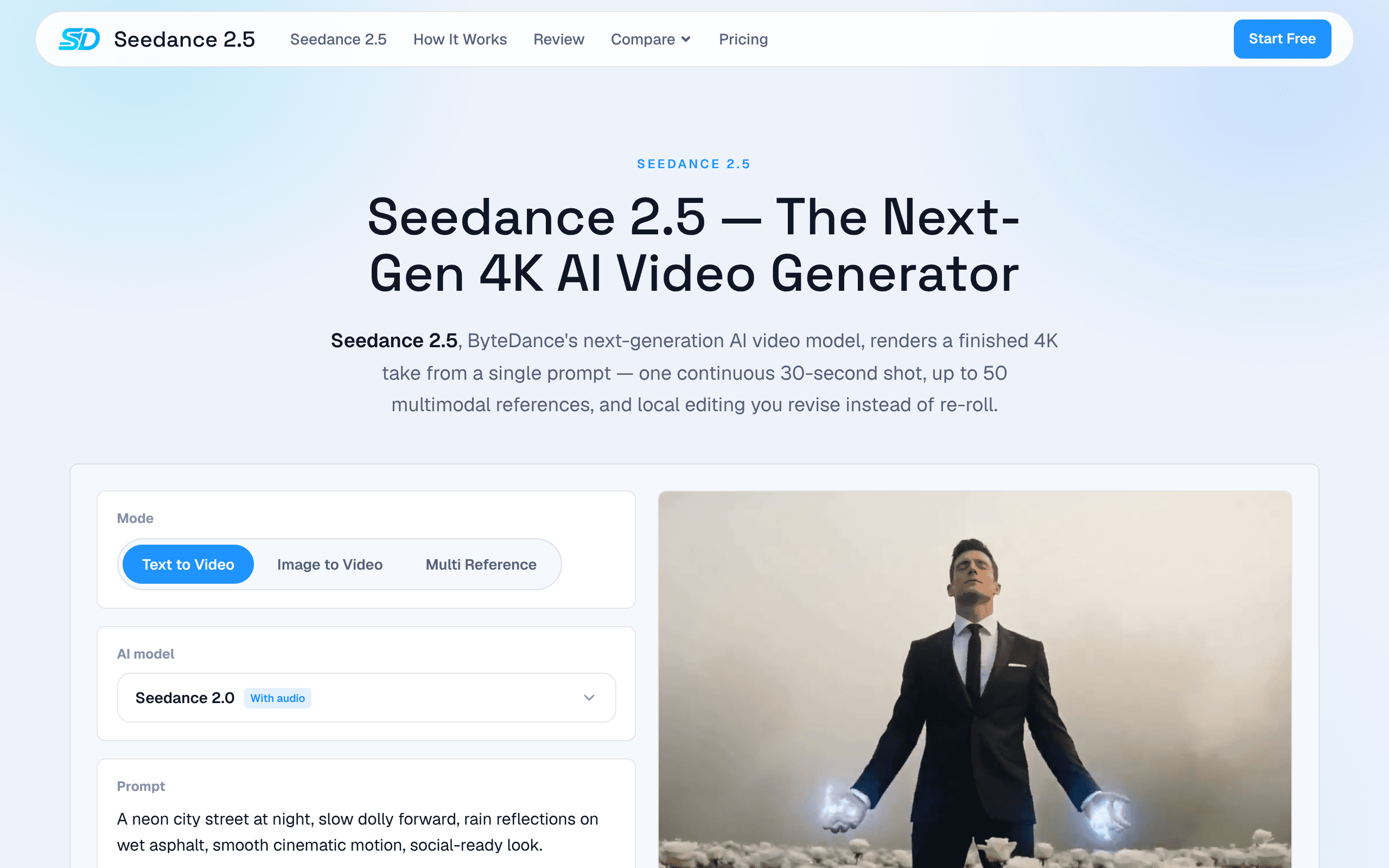 Screenshot of Seedance 2.5 - PRODUCTIVITY tool built with OpenClaw