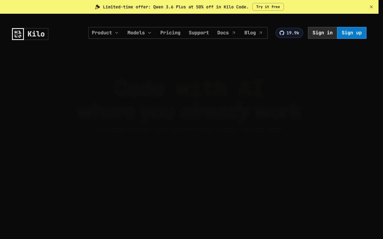 Screenshot of Kilo Code - PRODUCTIVITY tool built with OpenClaw