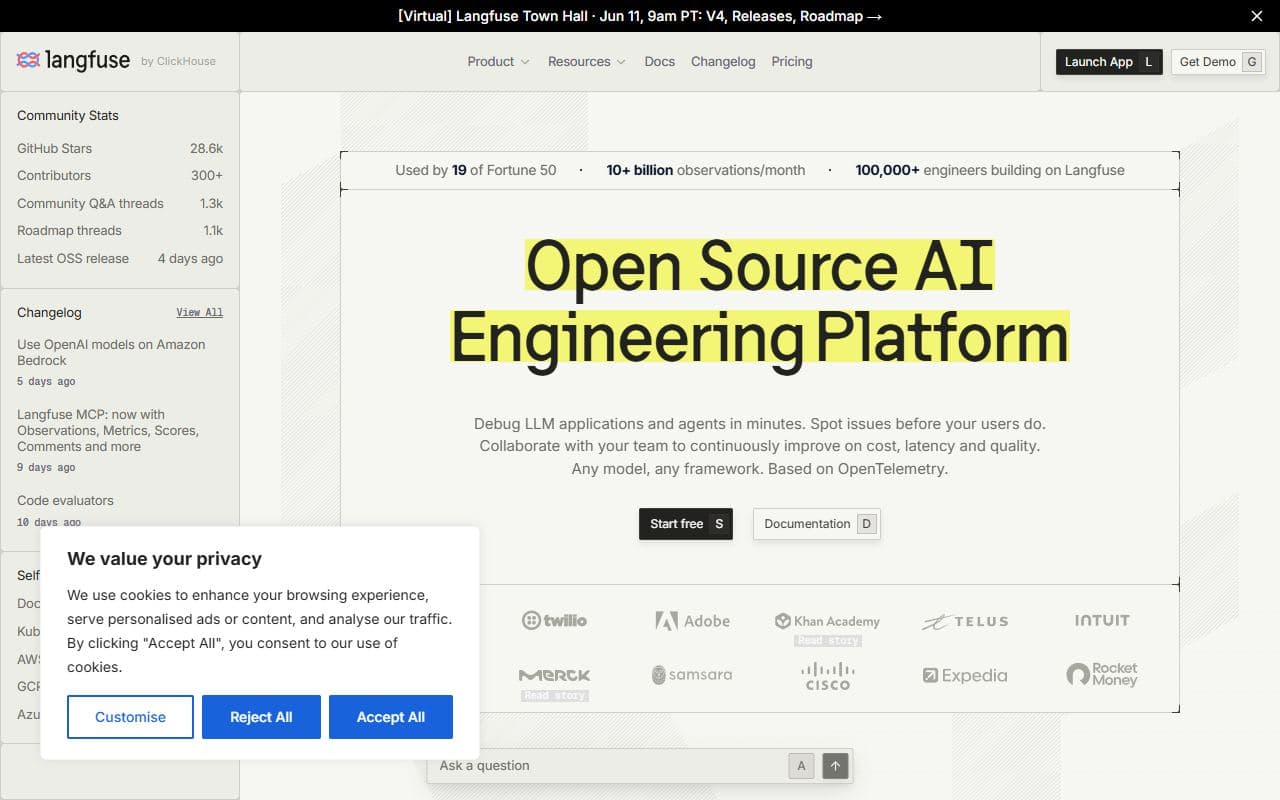 Screenshot of Langfuse - MONITORING tool built with OpenClaw