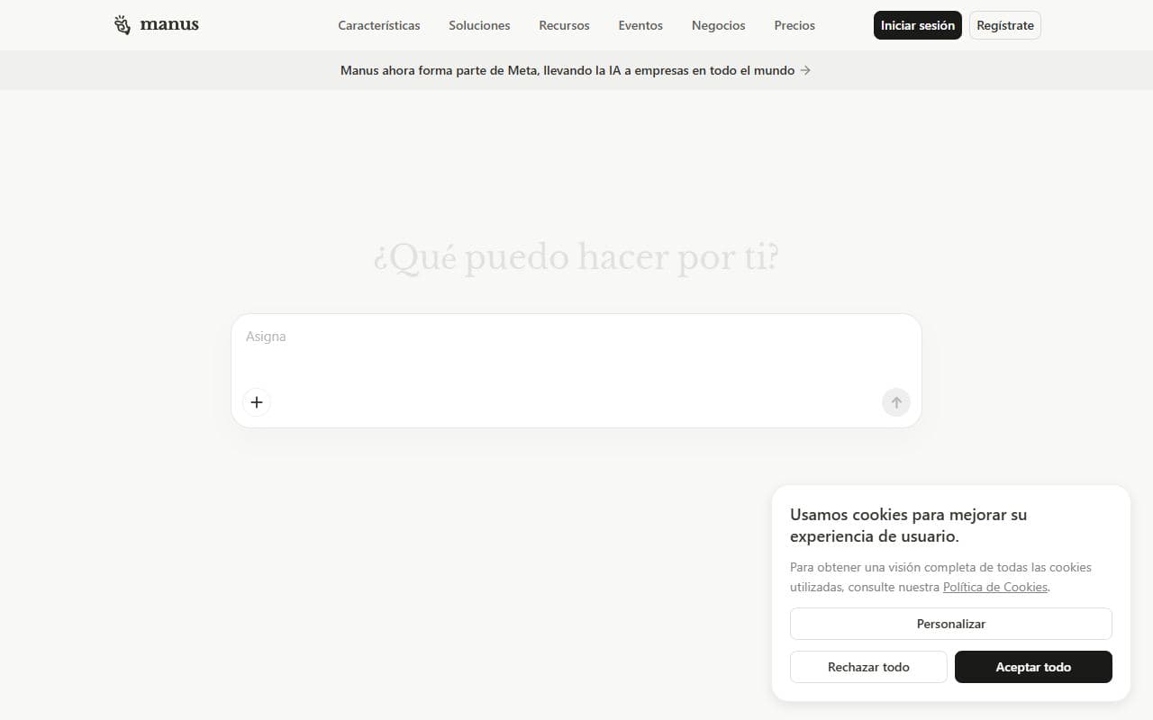 Screenshot of Manus - PRODUCTIVITY tool built with OpenClaw