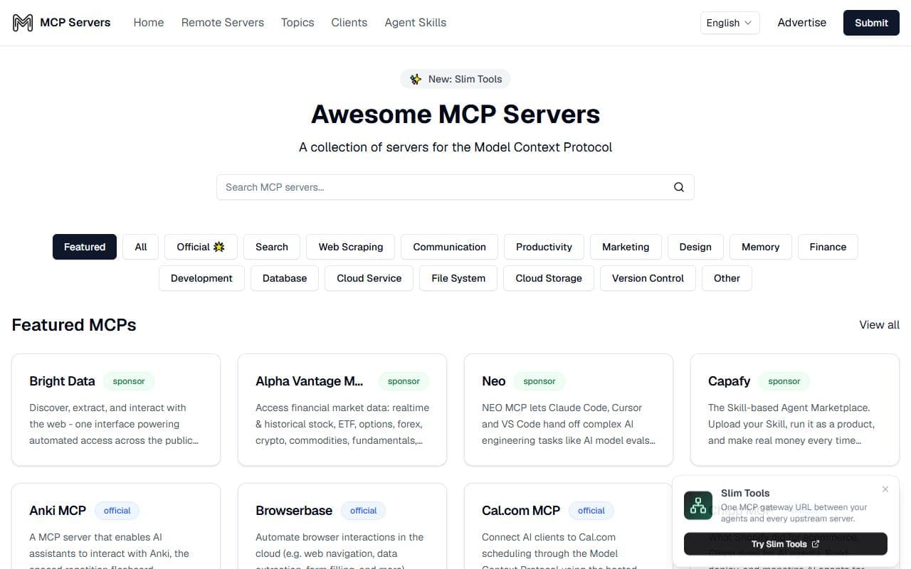 Screenshot of MCP Servers - COMMUNITY tool built with OpenClaw