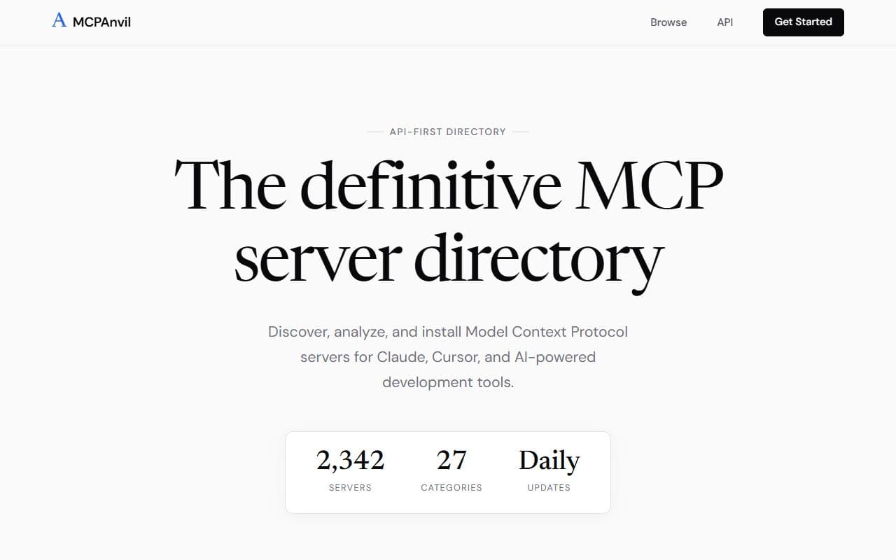 Screenshot of MCPAnvil - COMMUNITY tool built with OpenClaw