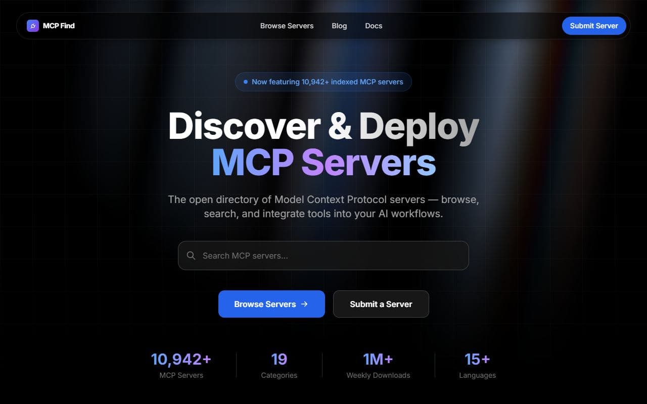 Screenshot of MCPFind - COMMUNITY tool built with OpenClaw