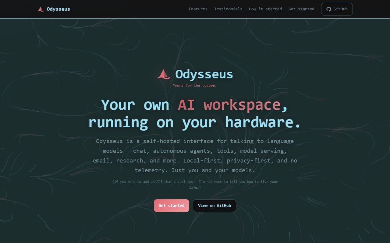 Screenshot of Odysseus - PRODUCTIVITY tool built with OpenClaw