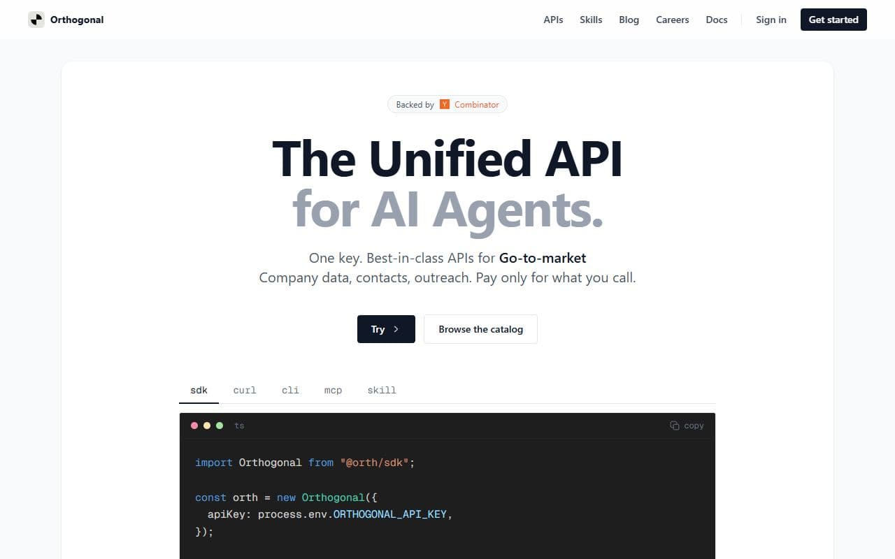 Screenshot of Orthogonal - INTEGRATION tool built with OpenClaw