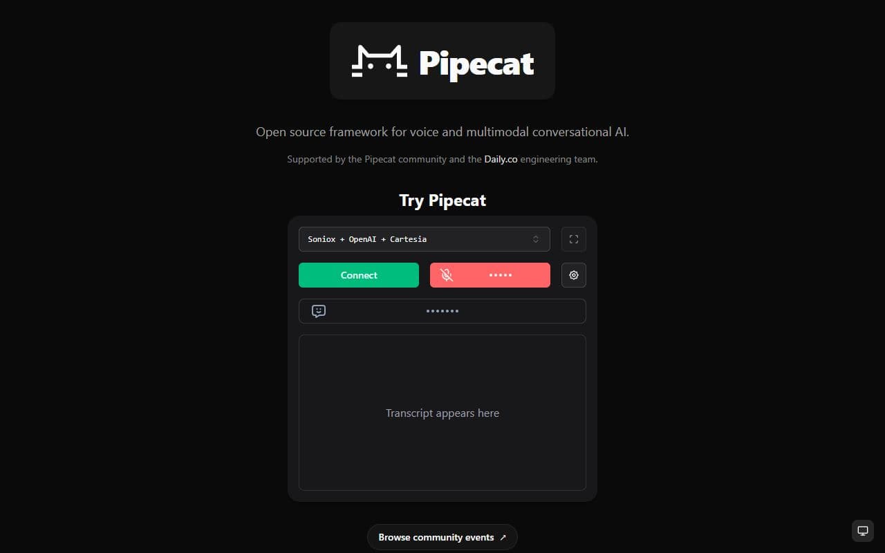 Screenshot of Pipecat - DOCS tool built with OpenClaw