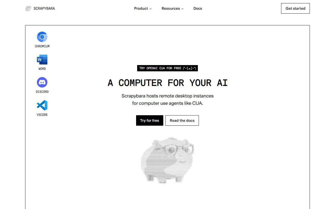 Screenshot of Scrapybara - INTEGRATION tool built with OpenClaw