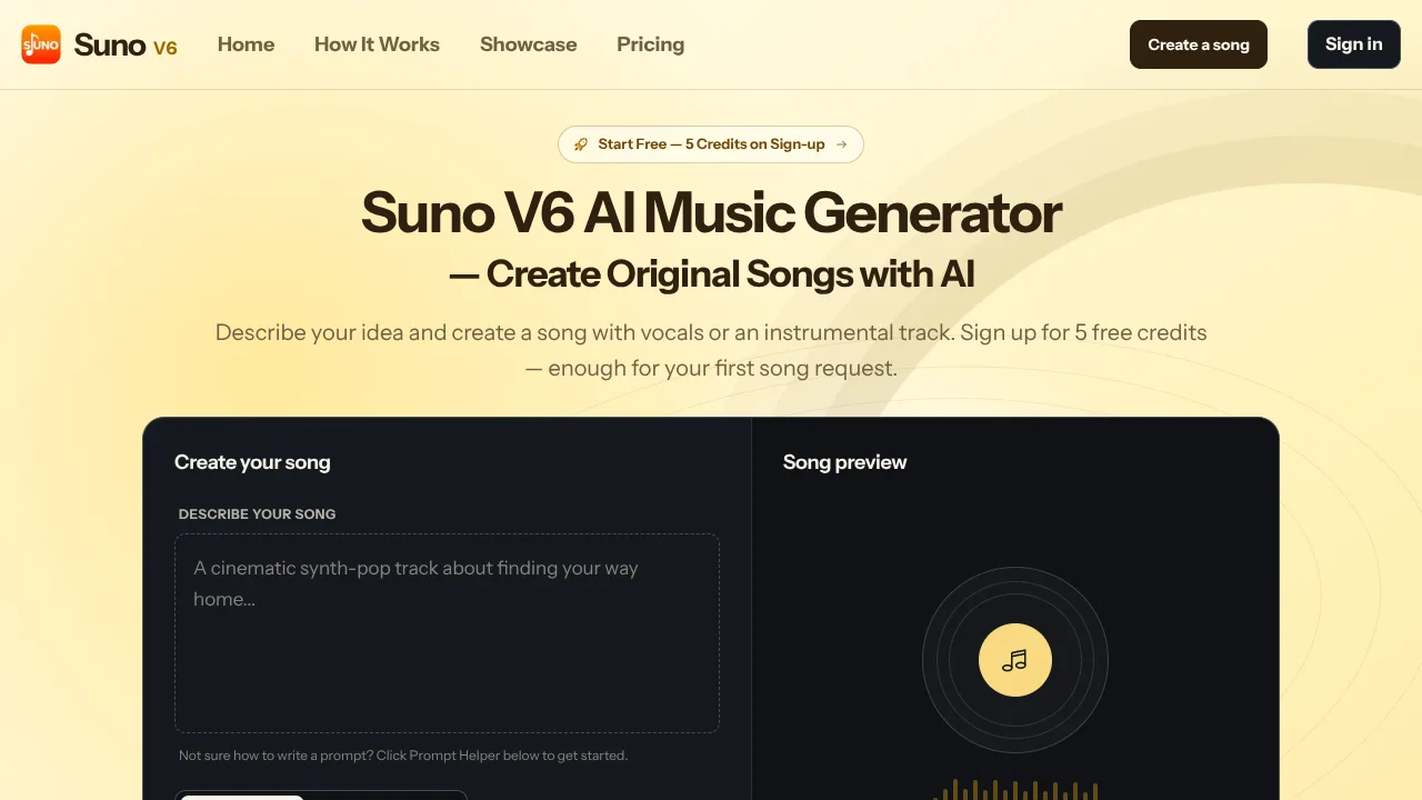 Suno V6 product preview